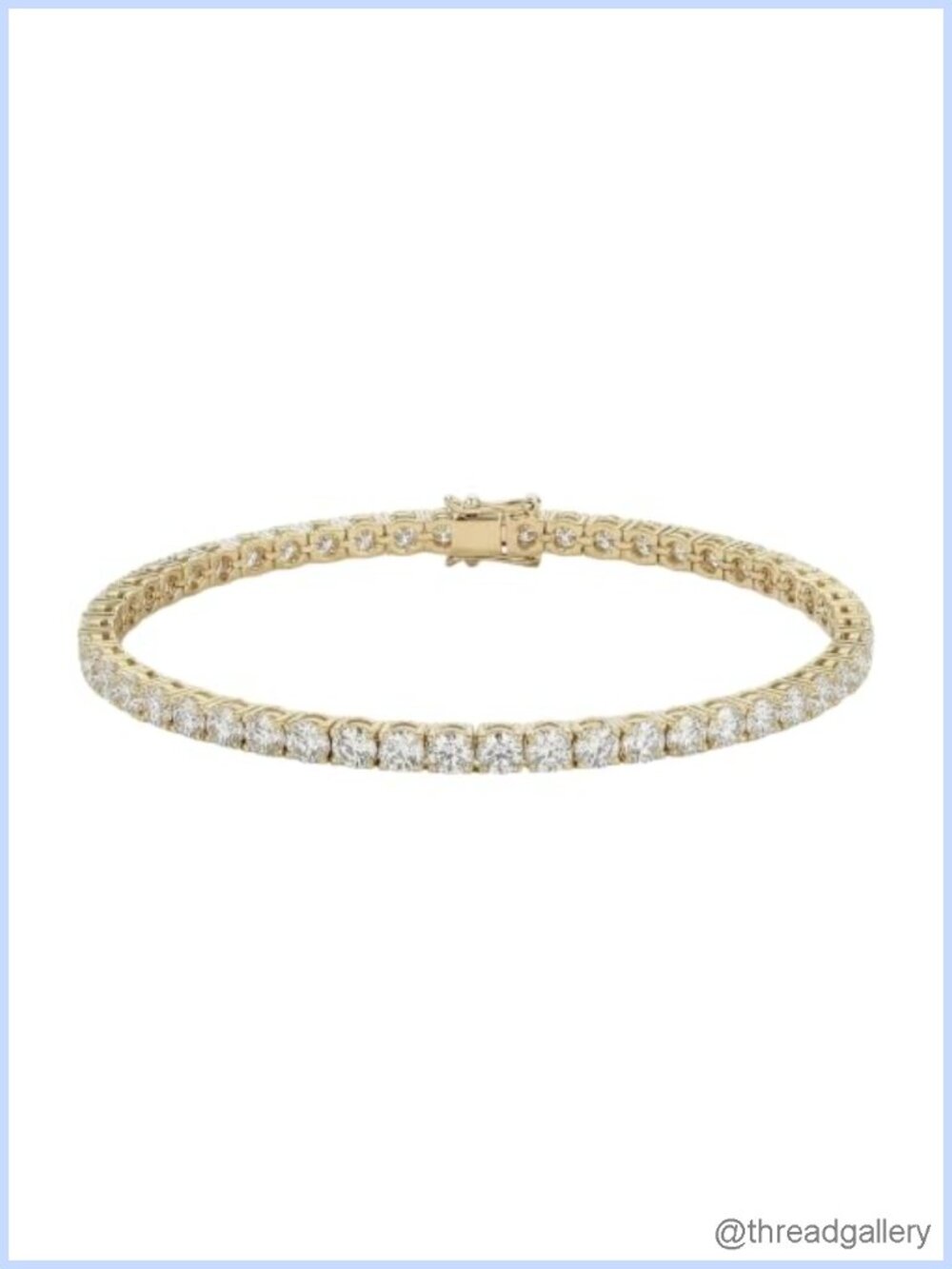 Gold Plated Tennis Bracelet Cubic Zirconia 6.5"